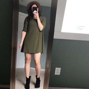 Leith Olive Green Swing Dress